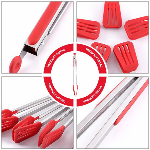 Pinça de silicone antiderrapante para churrasco (1 peça) 1
