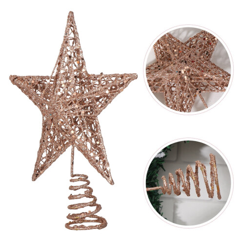 Christmas Tree Star Topper Rose Gold 20cm Iron 1