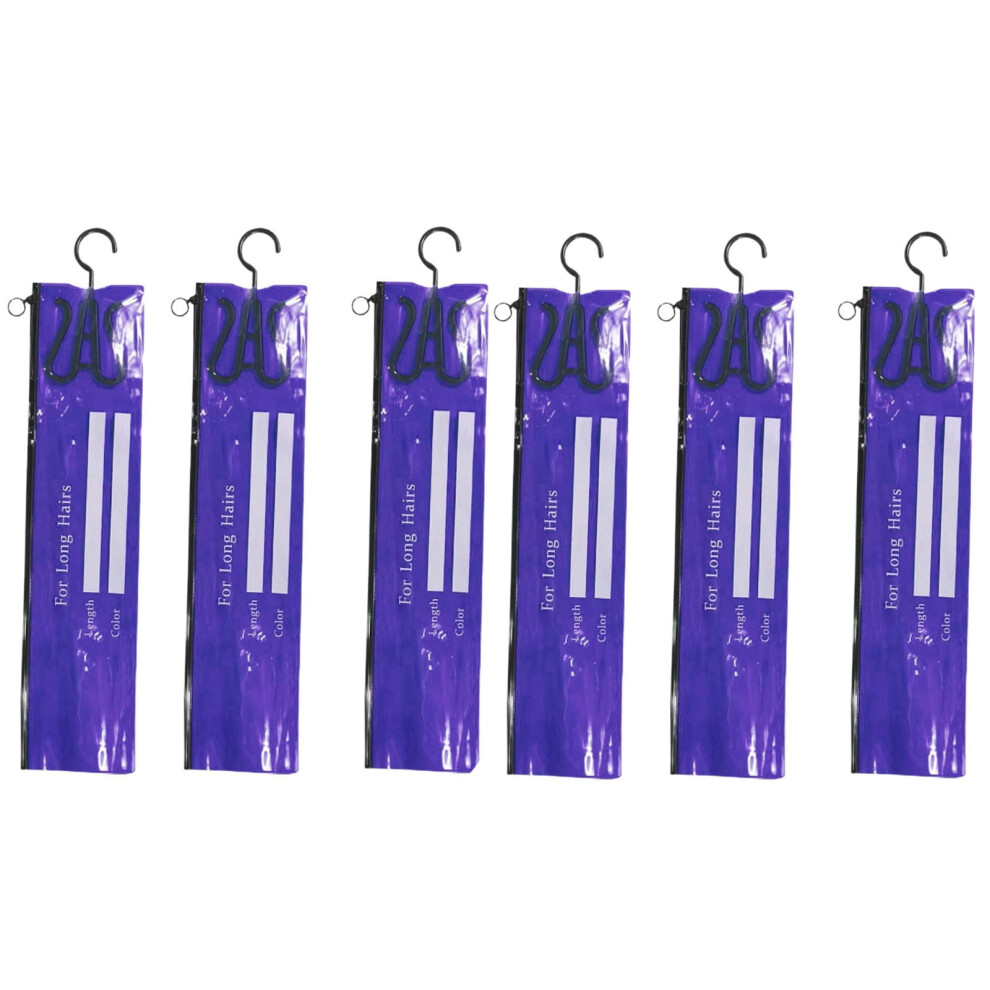 Hair Extension Storage Bags with Wooden Hanger 6 Pcs
