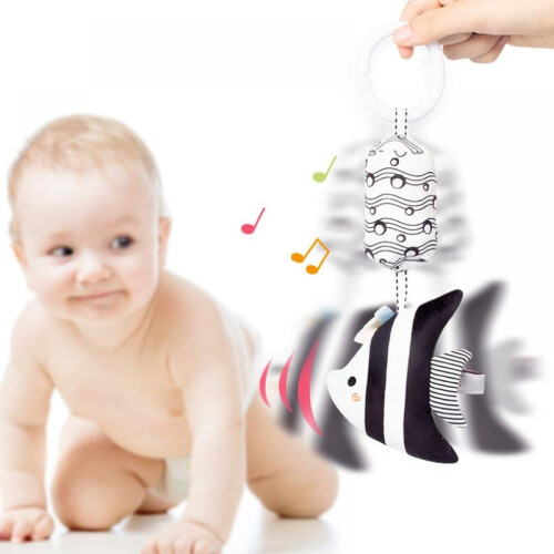 Baby Hanging Bell for Stroller or Crib Black and White 2