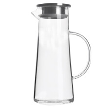 Carafă Eease din sticlă transparentă cu capac și mâner pentru băuturi reci/calde