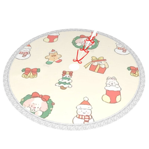 Christmas Tree Skirt 48 Inch Rustic Holiday Decor 1