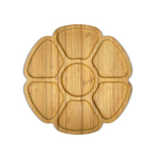 Liquidation d'ustensiles de cuisine Tahtuvzn ! Plateau en bois en forme de fleur, plateau Ă fruits, plateau rotatif en bois, cadeau pour la famille