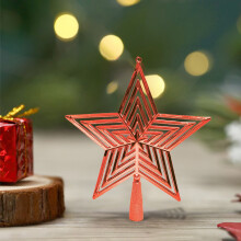 Étoile de sapin de Noël, pentagramme doré à trois couches
