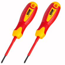 2er-Pack isolierte Deli-Schraubendreher mit flachem Kreuzschlitzkopf, Schlitzschraubendreher, Kreuzschlitzschraubendreher mit magnetischer Spitze und