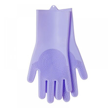 Silicone Dishwashing Gloves with Sponge Scrubbers, Heat
