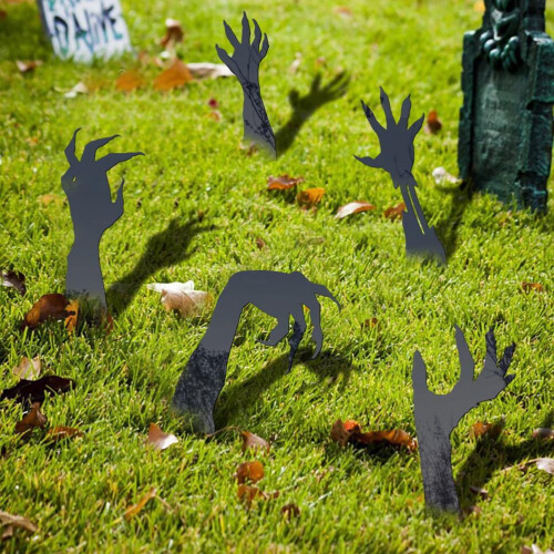 Scary Hand Stake Halloween Yard Sign 5 pcs 1