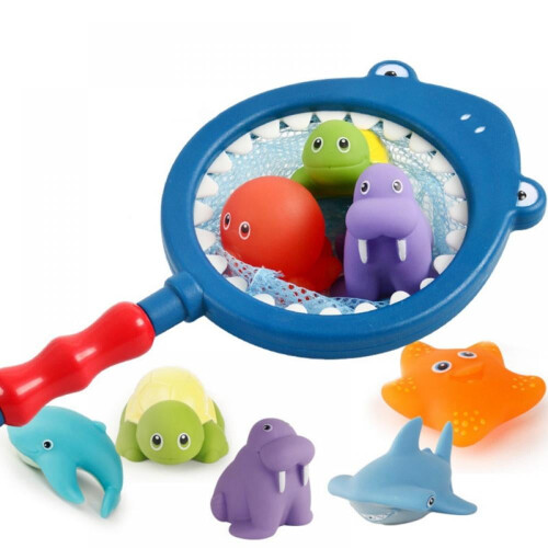 Bath Floating Animal Toys with Net Set for Babies and 2