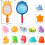 Bath Floating Animal Toys with Net Set for Babies and 5