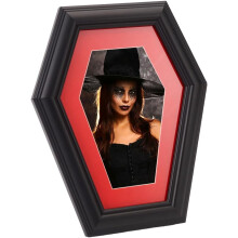 Cadre photo hexagonal en bois noir, 257 x 207 x 25 mm