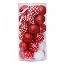 Christmas Ball Ornaments Red Green Shatterproof 30 pcs