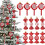 Christmas Tree Pendant Red Star Snowflake Ornament 6pcs 6