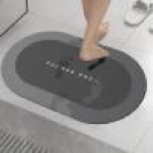 Rug Folctha Diatomaceous Quinlirra1Pcs, Super-Ag ionsúiteach, Triomú Tapa, Cúltaca Rubair Neamhshleamhain, Mata Urláir Seomra Folctha In-nite le