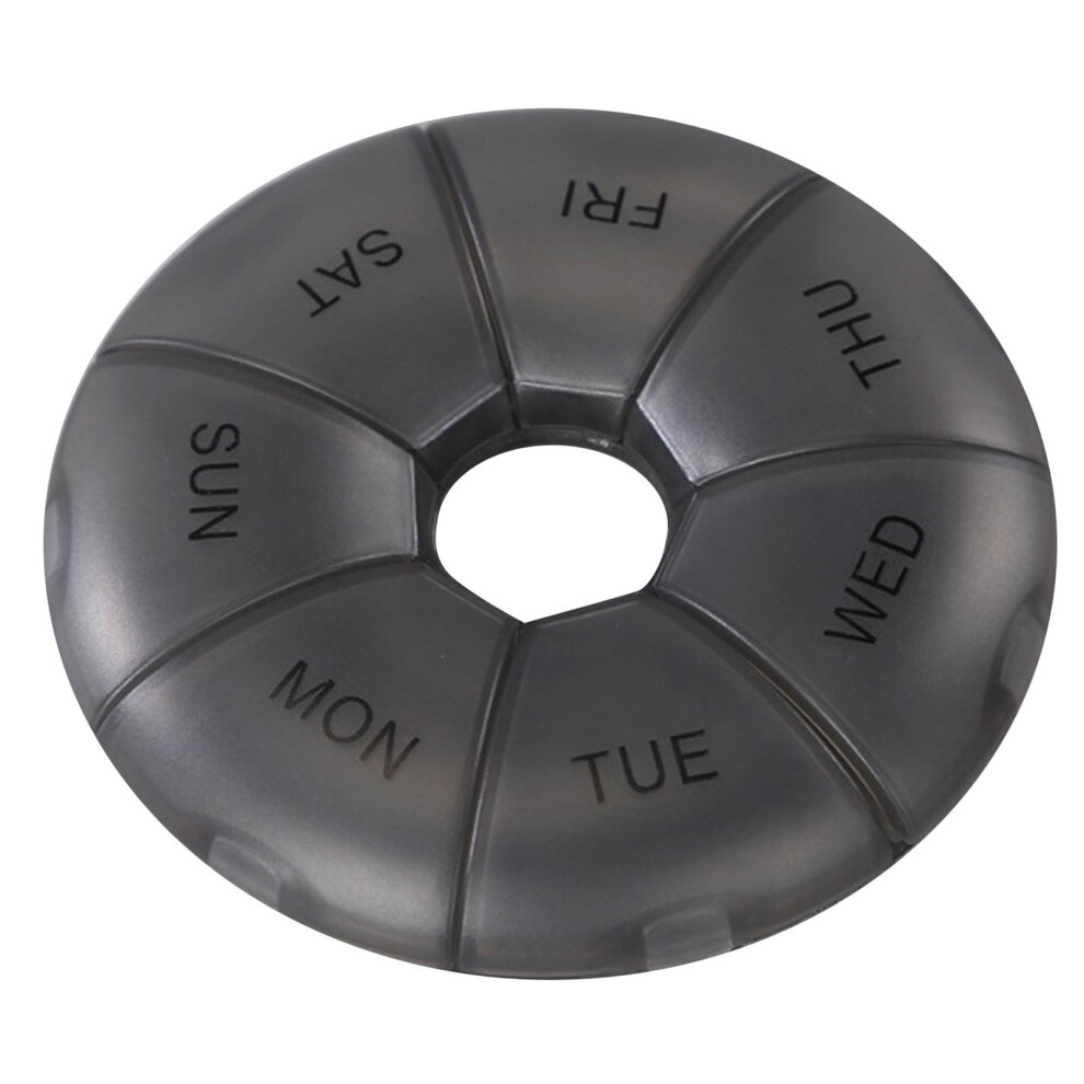 Portable 7-day pillbox small weekly medication organizer
