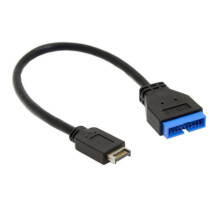 Cábla Síneadh USB3.1 ó Phainéal Tosaigh go USB3.0 20 bioráin20cm, comhoiriúnach le Máthairchlár ASUS, Sliseanna Cineál C USB-C agus