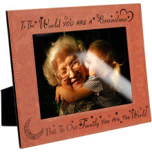 Engraved Brown Leather Photo Frame 5x7 Inch