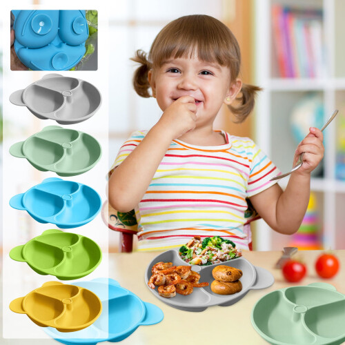 Silicone Divided Suction Bowl for Kids 1 Piece 2