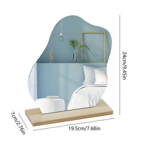Acrylic makeup mirror frameless irregular 1 piece 1