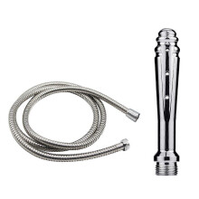 (L, Silver) Personal Douche Anal Rinse Vaginal Cleaning Tool Stainless Steel Insert Cleansing Shower Reusable Enema Shower Easy Use Silver S