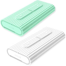 2 Pcs Portable Dental Floss Case with 20 Floss Picks Automatic Dental Floss Pick Organizer Case for Teeth Cleaning Travel