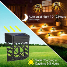 Lampe solaire LED de jardin en gros Kiplyki, lampe de clôture creuse pour jardin, lampe d'ambiance décorative, applique murale