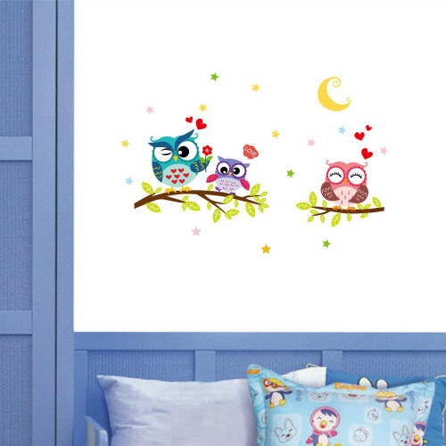 Owl wall sticker removable for kids' rooms 1