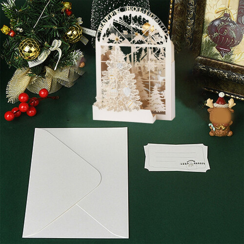 3D Christmas Greeting Cards with Envelopes Recyclable Paper 1