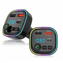 Bluetooth 5.0 FM transmitter car kit with Type-C charger