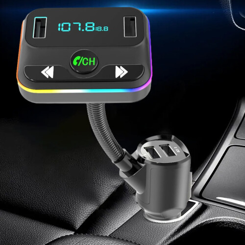 Bluetooth 5.0 FM transmitter with color screen, QC3.0 USB