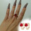 Women's Gold-Plated Zircon Heart Rings Adjustable Open 1