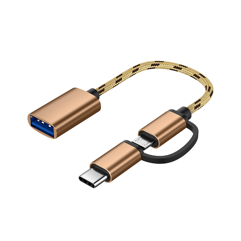 Usb-C To Usb-A Otg Adapter With Micro-Usb Support 972700587696