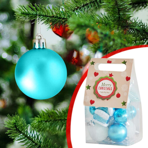 Blue shatterproof Christmas ornaments set 13 pcs 2