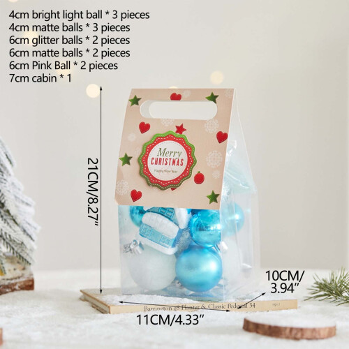 Blue shatterproof Christmas ornaments set 13 pcs 1