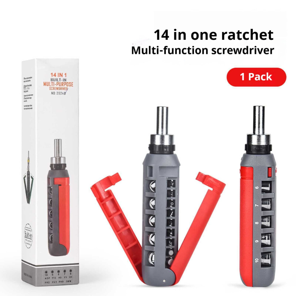 Quinlirra Ratchet Screwdriver Set 14-In-1 With Bent Tips 908436331760