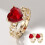 Women's Gold-Plated Zircon Heart Rings Adjustable Open 4