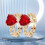 Women's Gold-Plated Zircon Heart Rings Adjustable Open 5