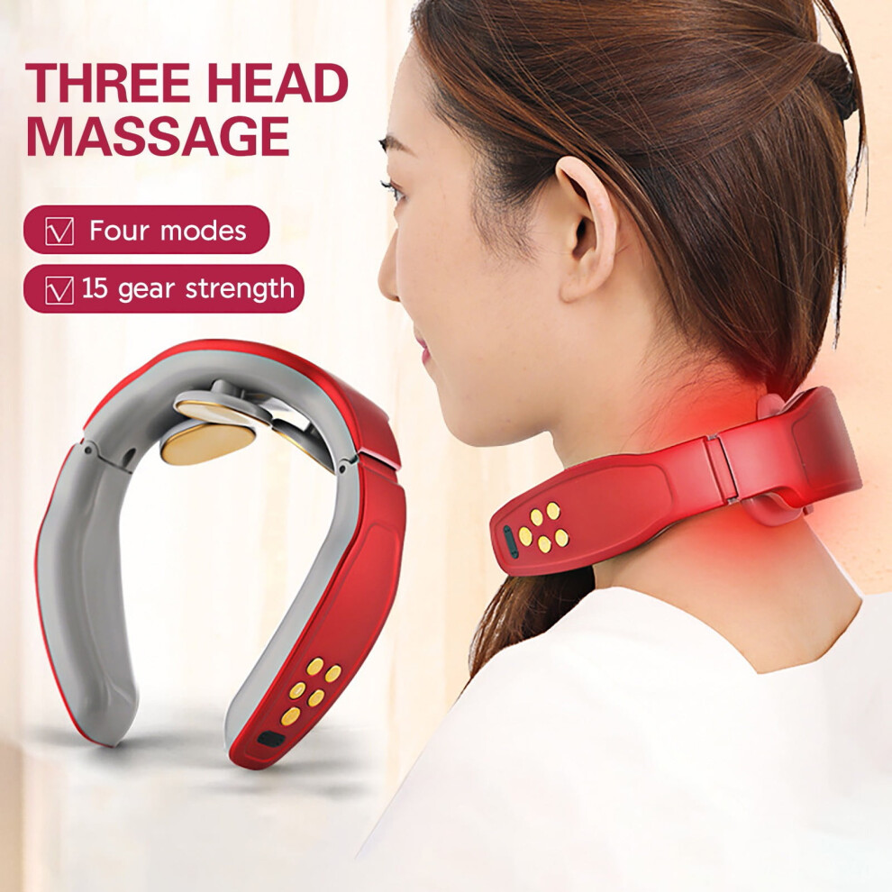 Electric Neck Massager with Heat, 4 Modes 15 Levels