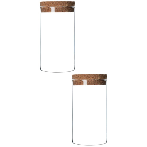 Γυάλινο δοχείο αποθήκευσης δημητριακών 600ml με ξύλινο καπάκι