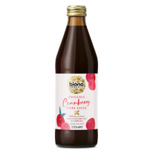 Biona Organic Cranberry Juice 330 ml - Pure, Pressed Fruit Juice - Freshly Harvested by Organic Farmers - Free from Preservatives, Sugar & Sweetener