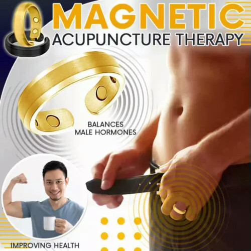Men's Magnetic Anti-Snoring Ring Adjustable Black 1