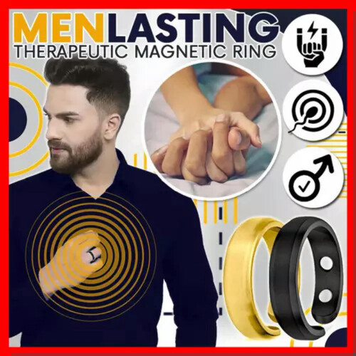 Men's Magnetic Anti-Snoring Ring Adjustable Black 2