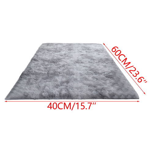 Mykt, raggete teppe, grått, sklisikkert, 1,5 x 2,4 m 1