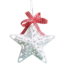 Christmas Tree Pendant White Plastic Star 12cm