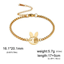 Lucky Rabbit Charm Bracelet for Women Gold Box Chain