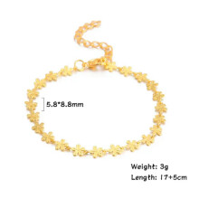 Bohemian cherry blossom charm bracelet gold adjustable