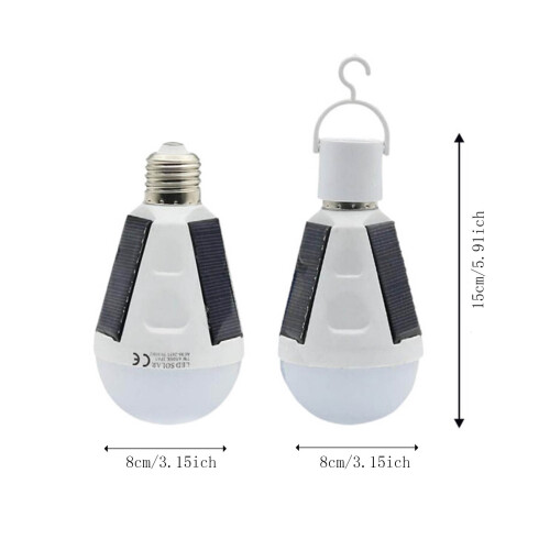 LED Bulb E27 Solar Panel Compatible IP65 Waterproof 6500K 2