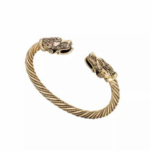 RSAMD Ancient Talisman Double Dragon Head Irish Knot Bohemia Style Vintage Bracelet - Antiikkikulta