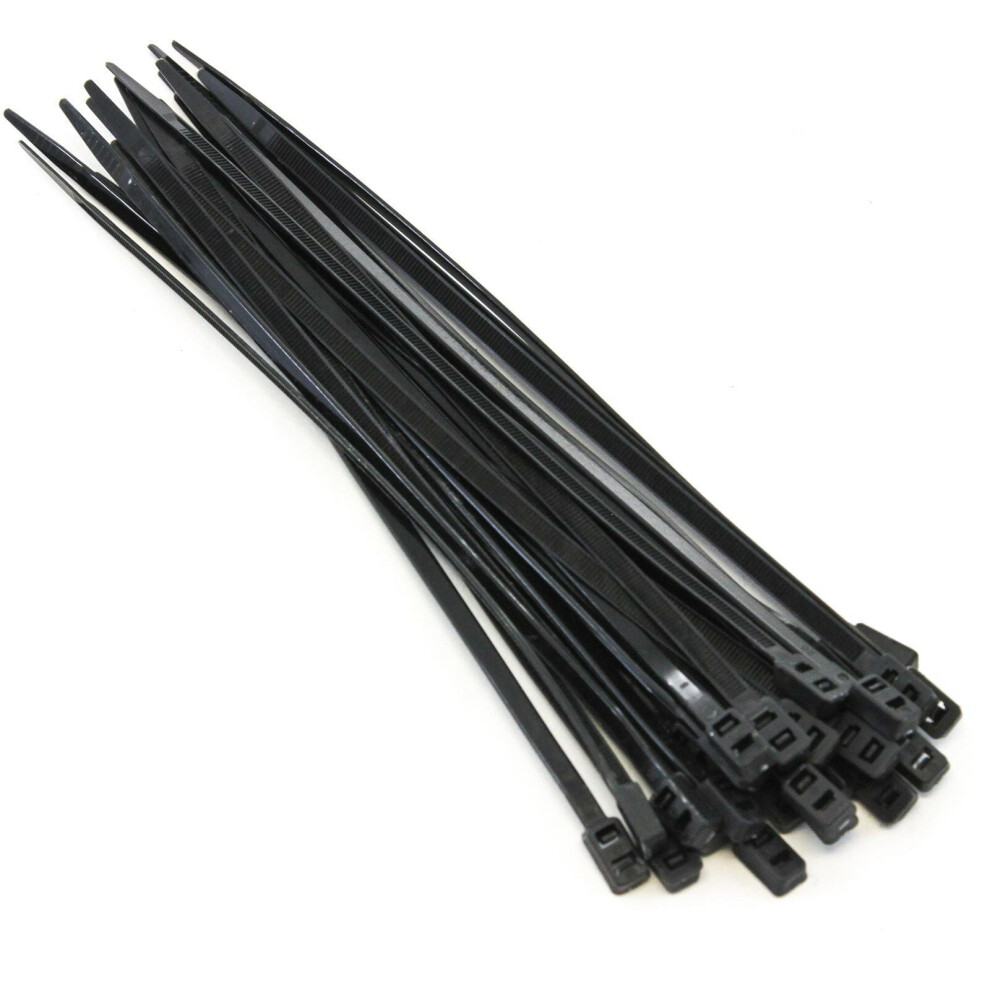 Double Head Nylon Zip Tie 9 Inch 50 Lbs 25 Pcs Black 971050891156