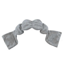 (Gray) Enhance Your Travel Comfort with Black Soft Silk Compression Sleep Mask - Size Adjustable, Blocks Light, Great for Journeys
