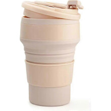 (350ml, Pink) Travel-Friendly Collapsible Coffee Cup - Silicone and Foldable for Convenience Anywhere